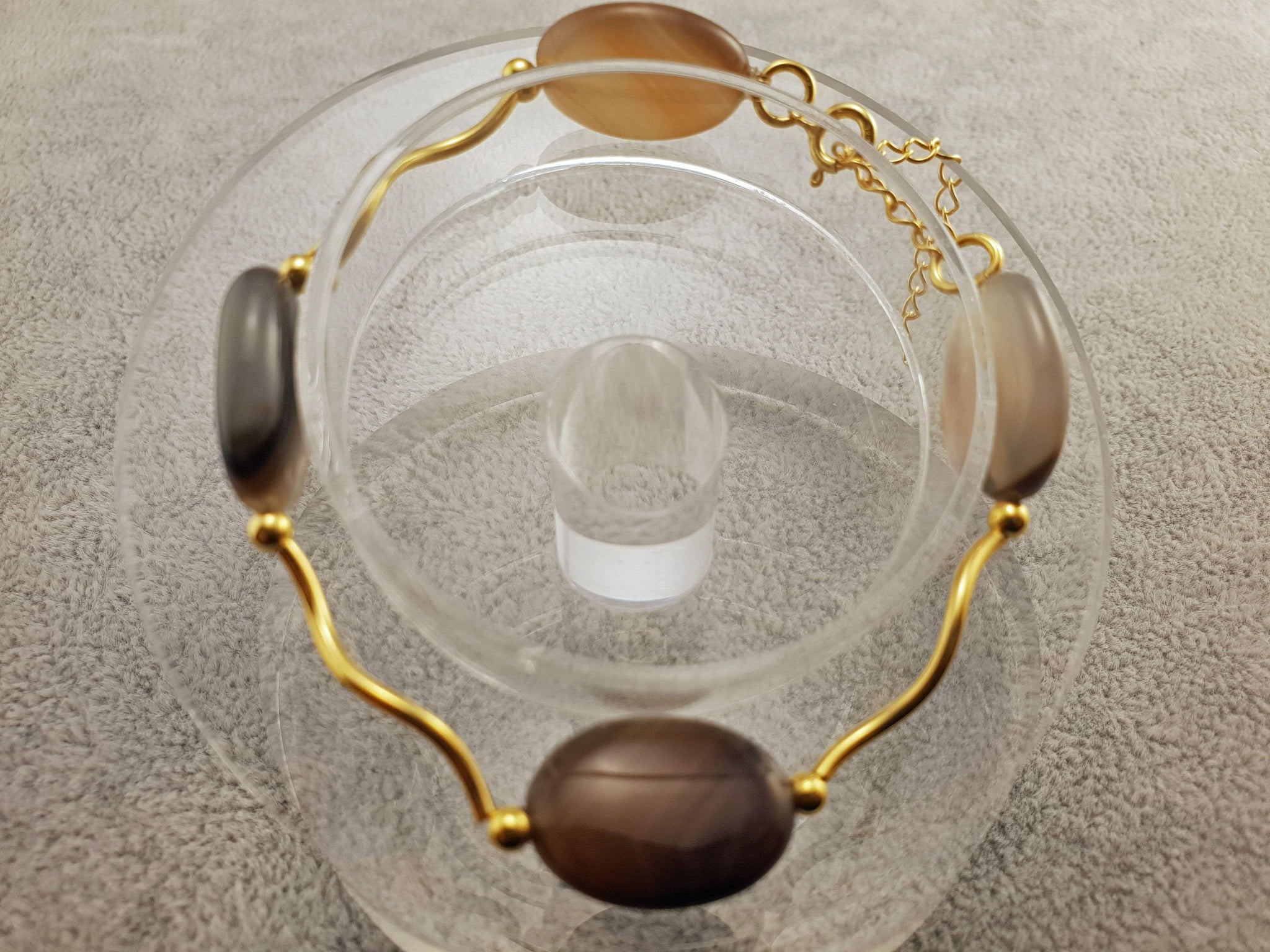 Agate Bracelet - Oval Beads