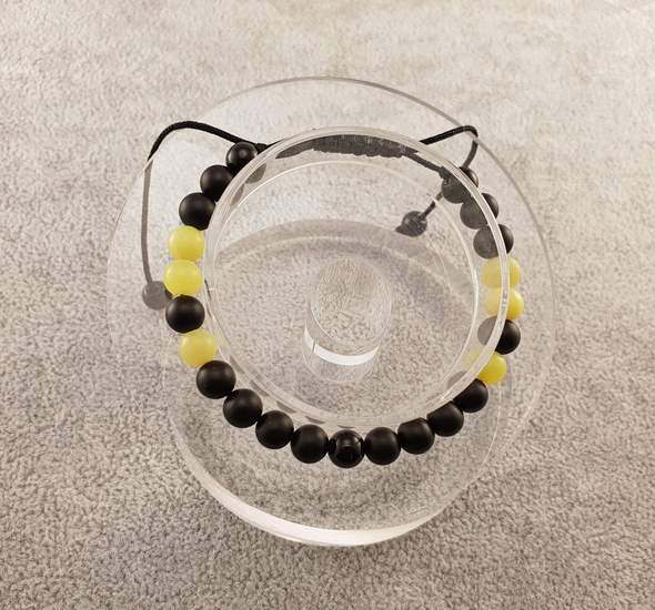 Cuentas de ágata y jade - negro y amarillo