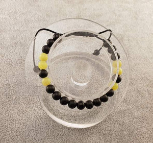 Cuentas de ágata y jade - negro y amarillo