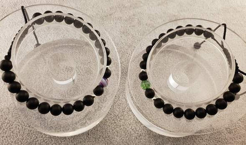 Set-Pulseras de la amistad - verde y violeta