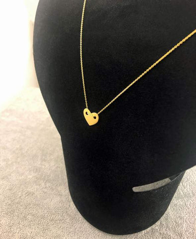 Collar de corazón - Plateado con Oro 24K