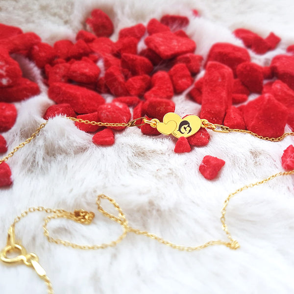 Collar y Pulsera- Plateado con Oro 24K