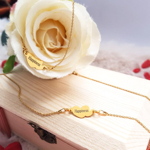 Collar y Pulsera- Plateado con Oro 24K